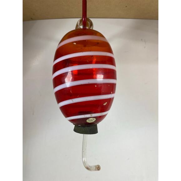 Hanging Hummingbird Feeder Hand Blown Glass Art - Picture 6 of 6